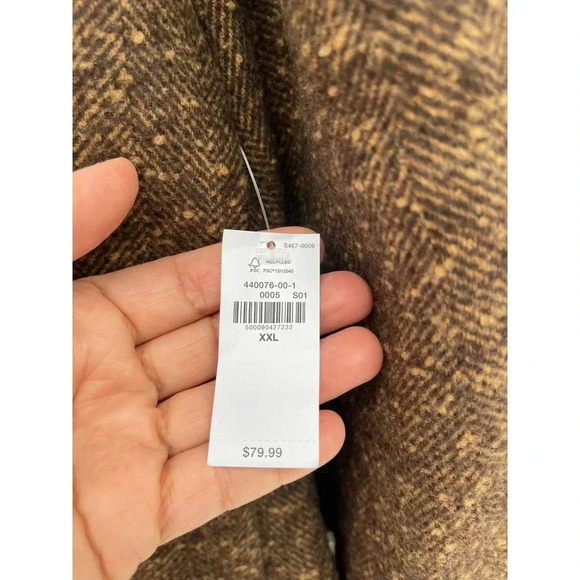 Old Navy Womens Long Sleeve Notch Collared Oversized Suit Blazer Brown Sz 2XL - Picture 10 of 16